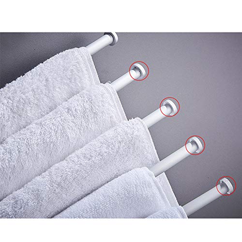 HUIHUAN Toalleros para baño - Barra de toalla giratoria de aluminio Space Out - Barra de toalla giratoria de ahorro de espacio para baño - Organizador de soporte de toalla montado en la pared