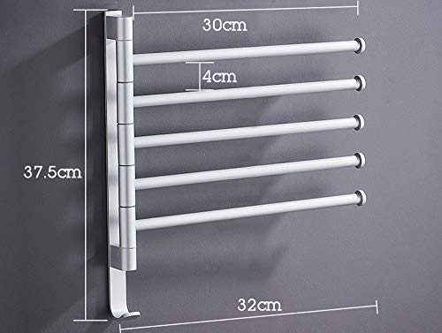 HUIHUAN Toalleros para baño - Barra de toalla giratoria de aluminio Space Out - Barra de toalla giratoria de ahorro de espacio para baño - Organizador de soporte de toalla montado en la pared