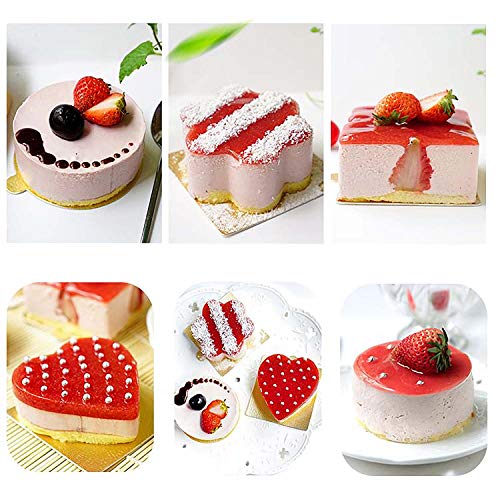 HULISEN 5pcs Cocina Juego de Anillos de Acero Inoxidable para Tartas, Mousse Molde 8 * 4 cm con Empujador y Elevador Cocina Anillos