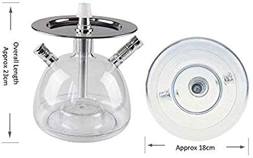HYDDG Shisha Hookah Set LED 丨 丨 25 cm acrílico Shisha Kit Carbon pequeña Placa de Metal y de tamaño Medio de la tubería de carbón Suave Shisha Tabaco silicio Copa D @,VS
