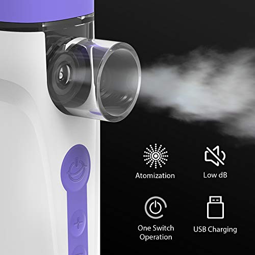 HYLOGY Nebulizador Portatil Inhalador, Inhaladores para Niños y Adultos, Inhalador Nebulizador, Asma y Nasal, Copa liquida, Cable de Carga (Blanco) (Blanco)
