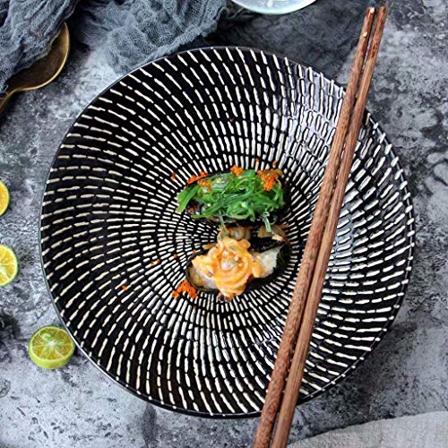 HYLR 7.5inch Ensaladera de cerámica Retro Superficial Boca Redonda Bowl por la Familia de Cocina del Restaurante Fruit Bowl Bowl Containers Cereal Salad Dishes