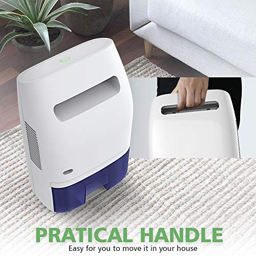 hysure Deshumidificador Electrico Silencioso Portátil 2000ML Habitacion Bajo Consumo y Seguro Evitar Bactéria y Humedad para Oficina Baño Domitorio Cocina Armario Garaje Caravana Blanco (2L) (Blanco)