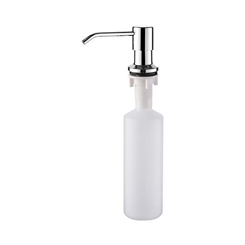 Ibergrif M34027 Dispensador de Jabón Líquido, Detergente de Cocina Incorporado, Plata, Acero Inoxidable, 300 ML, Talla única