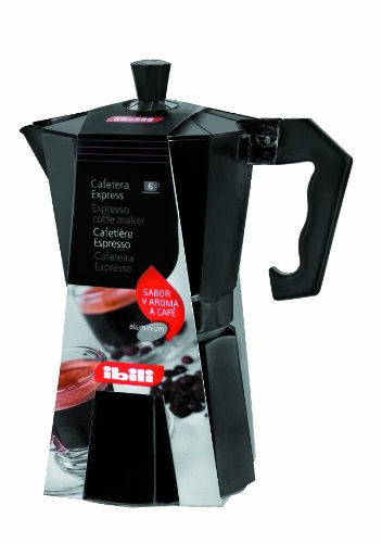 Ibili Bahía Black 612212 - Cafetera express, 12 tazas, color negro