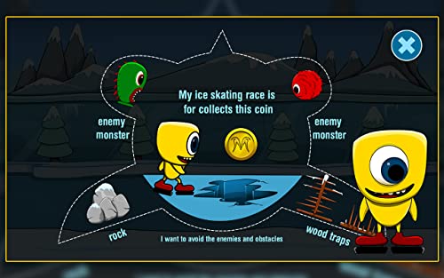 Ice Skating Creature : The Winter Cute Monster Coin Race - Gold