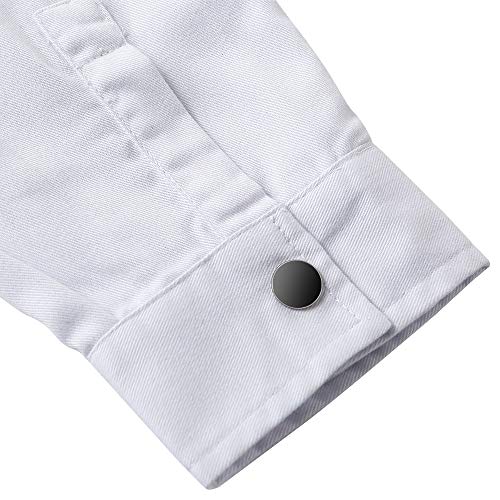 Icertag Bata de Laboratorio, médico Abrigo Abrigo de Mujer, Abrigo Blanco para Damas, Adecuado para Estudiantes de la Escuela Laboratorio de Ciencia Enfermera Cosplay Vestido de algodón (Medium)