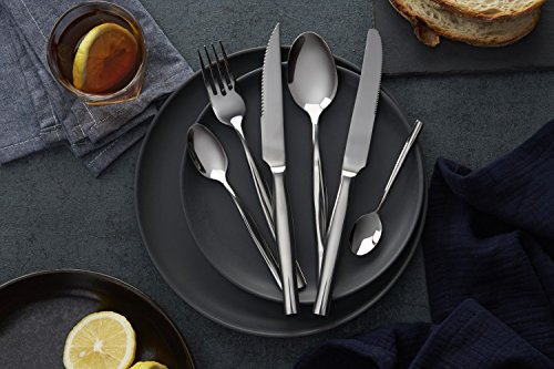 icxox Cucharas de Mesa Set de 6 Piezas, 20,6cm, Acero INOX 18/10 (Plateado)