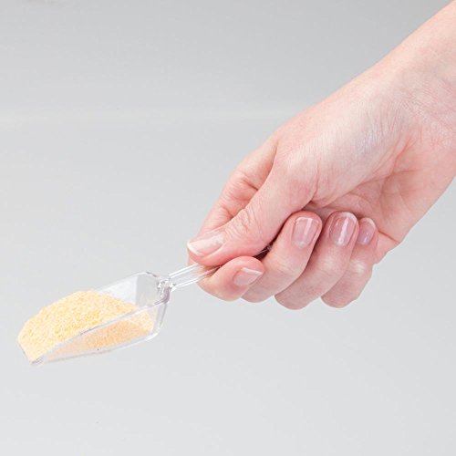 iDesign Cucharas medidoras de varios tamaños, medidor de cocina de plástico, juego de 4 palas de cocina para harina, especias y otros alimentos, transparente