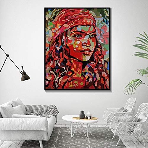 IHlXH Personajes Abstractos Imprimir Pinturas al óleo Francoise Nielly Cuchillo Colorido Cara Figura Arte de la Pared Carteles sobre Lienzo para la decoración del Dormitorio A1 40x60 sin Marco