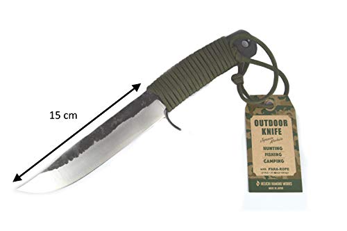 Ikeuti - Cuchillo de caza japonés hecho a mano en Japón, acero azul, camping al aire libre