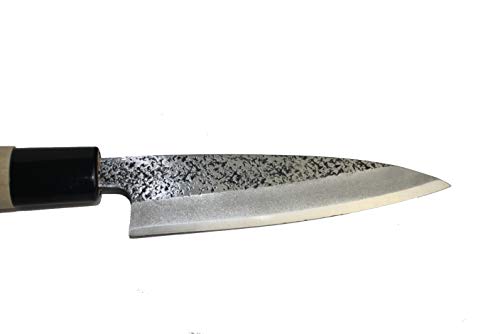 Ikeuti Cuchillo de Cocina Japones Artesanal Tsutsumi Hoja martillada 12cm- Cuchillos de Cocina Profesionales - Forjado a Mano