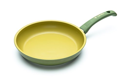 ILLA OL6320 - Sartén antiadherente al aceite de oliva, 100 % fabricada en Italia, aluminio, verde, 20 cm