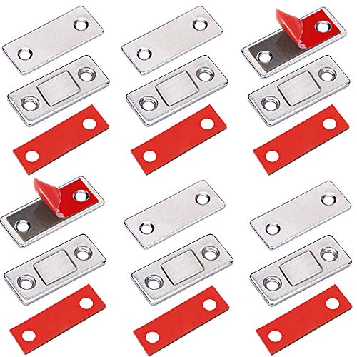 Iman Puerta Adhesivo Jiayi 6 Pcs Cierre Magnetico Para Puerta Ultra-fino Pestillo Puerta Corredera Iman Armario Magnético Pestillo de Cocina Mueble Cierre Cajones Alacena Clausura Cerradura Magnetica