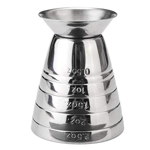 iMiMi Taza de medición de vaso medidor de onzas Jigger Bar Mezclador de bebidas Licor Taza de Medidor de Mojito Medidor de Leche Café Taza de Acero Inoxidable