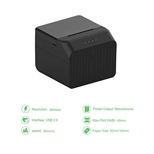 Impresora de Etiquetas Recibos, Meihengtong High Speed Pos Printer Support USB Windows Cash Drawer Compatible with ESC/POS Print Commands Set, 58mm 2 inches