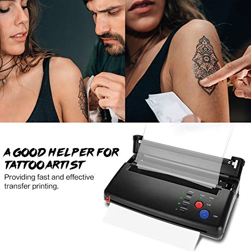 Impresora de transferencia del tatuaje, Herramienta de tatuaje profesional Diseño de dibujo Tattoo Máquina de Tatuaje, copiadora de plantillas térmicas, Máquina de Tatuaje para papel A4 A5 (EU)