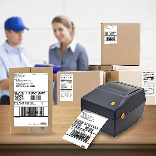 Impresora térmica de Etiquetas de Escritorio, máquina de impresión térmica de Etiquetas de código de Barras, Ancho de envío Ajustable Impresión rápida de Etiquetas 4x6 Compatible con Windows y Mac