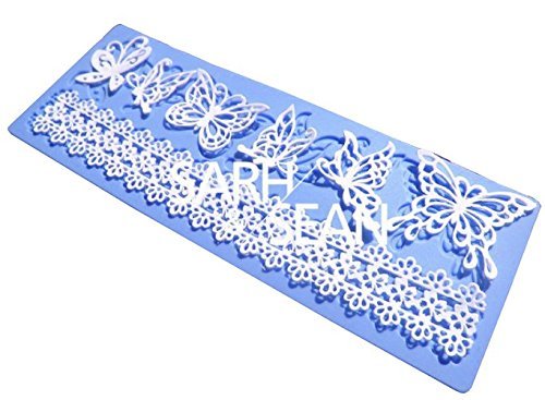 Inception Pro Infinite Sa094 - Molde de Silicona para Uso alimentario de Encaje de Mariposa - Pasta de azúcar - fondants - tortas - panqueques - Muffins - Decoraciones