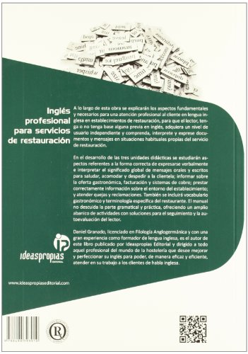 Inglés profesional para servicios de restauración: Atención profesional, eficiente y eficaz en lengua inglesa (Hostelería y turismo)