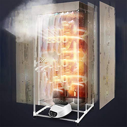 InLoveArts Automático Secadora de Ropa Calentador, Portátil 1300W-33LB Capacidad Secadora de Ropa Plegable de Iones Negativos de Luz Azul, con Control Remoto, Temporizador Automático Digital