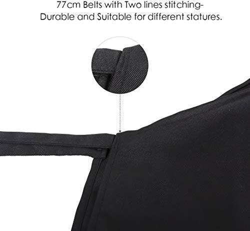InnoGear 2 Piezas Ajustables Delantales Bib Delantales Impermeables del Cocinero con 2 Bolsillos Cocina Delantales de Cocina para Las Mujeres Hombres Unisexo, Negro