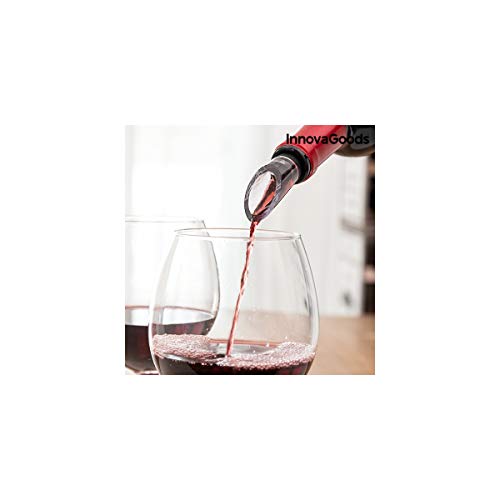 InnovaGoods IG813505 Enfriador de Vino con Aireador, Negro