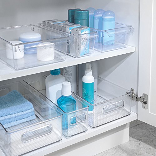 InterDesign Fridge/Freeze Binz Organizador para nevera, organizador de frigorífico de plástico, cajas de almacenaje apilables, transparente