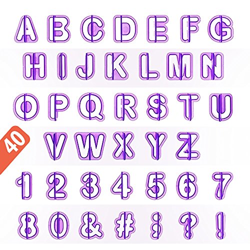 int!rend - Set Jumbo de cortadores para decoracíon de pasteles | 94 Piezas set incluye Signos de Puntuación, Letras, Números, Rosas, Estrellas, Mariposas, flores y otros motivos para tartas creativas