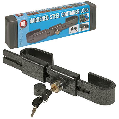 Invero - Candado de seguridad para contenedor de transporte, de acero endurecido, ajustable, 22 – 40 cm, cerradura de inmersión con 2 llaves