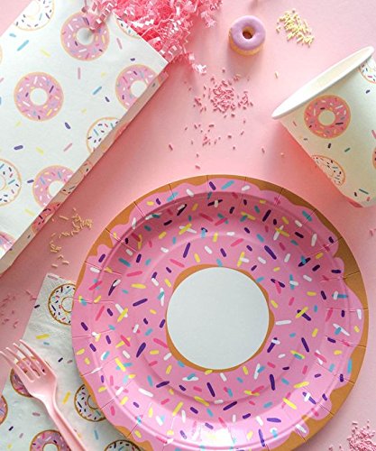 InviteMe Dolce Donut - Juego de 10 platos de papel multicolor