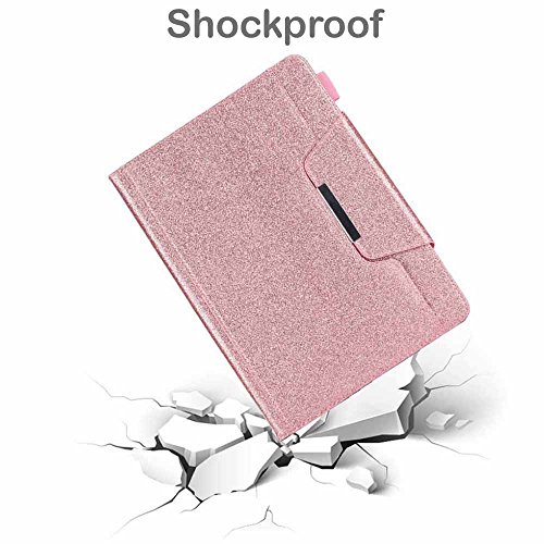 iPad 9.7 2018 2017/iPad Air 2/iPad Air/iPad Pro 9.7 Funda, Empresarial Brillante Cuero Folio Inteligente Carcasa [Auto-Sueño/Estela] para Apple iPad 9.7 2018 2017/Air 2/Air/Pro 9.7 2016,Rosado