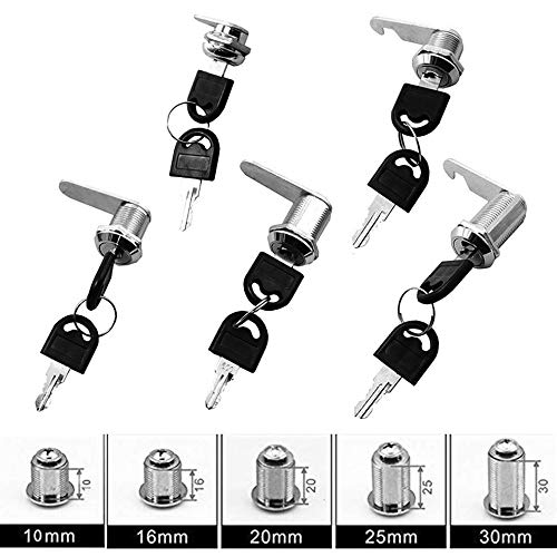 iPobie 5pcs Cerradura para Buzón o Taquilla, Cerradura de Seguridad para buzón de Acero Inoxidable, Cerrojo de Seguridad para Puerta de Armario, Buzón, Cajón, Taquillas