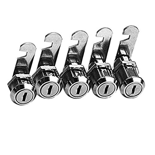 iPobie 5pcs Cerradura para Buzón o Taquilla, Cerradura de Seguridad para buzón de Acero Inoxidable, Cerrojo de Seguridad para Puerta de Armario, Buzón, Cajón, Taquillas