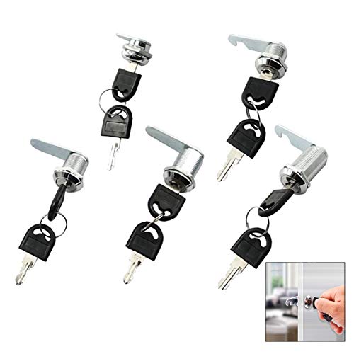 iPobie 5pcs Cerradura para Buzón o Taquilla, Cerradura de Seguridad para buzón de Acero Inoxidable, Cerrojo de Seguridad para Puerta de Armario, Buzón, Cajón, Taquillas