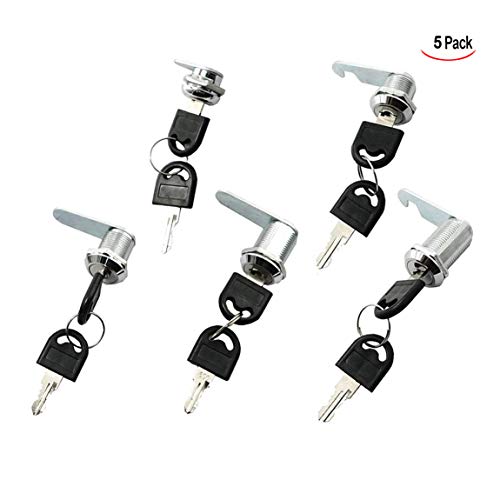 iPobie 5pcs Cerradura para Buzón o Taquilla, Cerradura de Seguridad para buzón de Acero Inoxidable, Cerrojo de Seguridad para Puerta de Armario, Buzón, Cajón, Taquillas