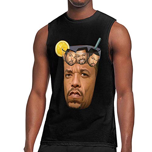 iqingzhongbai - Camiseta para hombre, diseño de cubitos de hielo, color negro Negro Negro ( XL