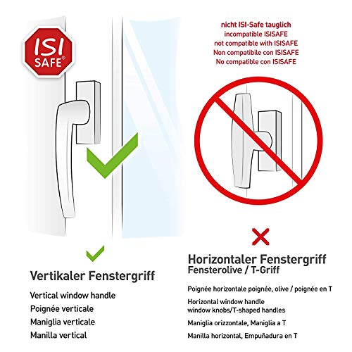 iSi Safe - Dispositivo de seguridad infantil para ventanas, sin agujeros