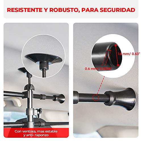 ISSYZONE Rejilla para Perros Coche Barrera Proteccion Perro Reja Seguridad Separador Metálico Aislamiento de Perros Extendable 32-50CM * 82-145CM
