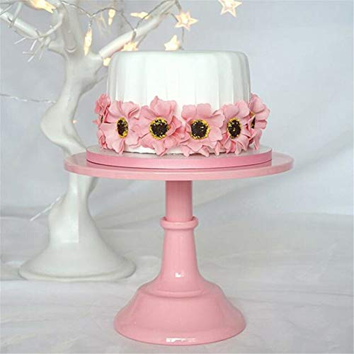 iSunday Pastel Expositor Postre Cupcake Bandeja para Servir Redondo 10 Inch para Boda Fiesta - Rosa