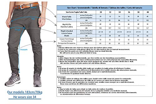 ITALY MORN Chinos Jogger Pantalon Caqui Hombre Slim Fit para Trabajo (40, Caqui)