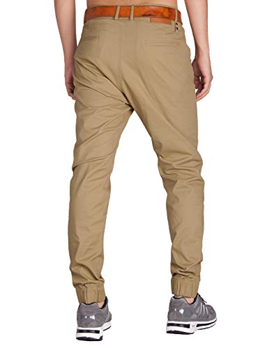 ITALY MORN Chinos Jogger Pantalon Caqui Hombre Slim Fit para Trabajo (40, Caqui)