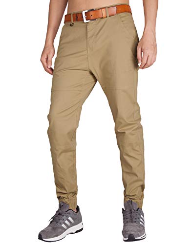 ITALY MORN Chinos Jogger Pantalon Caqui Hombre Slim Fit para Trabajo (40, Caqui)
