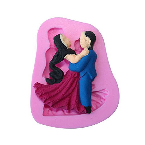iTemer Moldes para Bizcochos Reposteria Jabones Chocolate Pastel Tartas Hornear Fondant Novio La novia Rosa Silicona 1 pieza