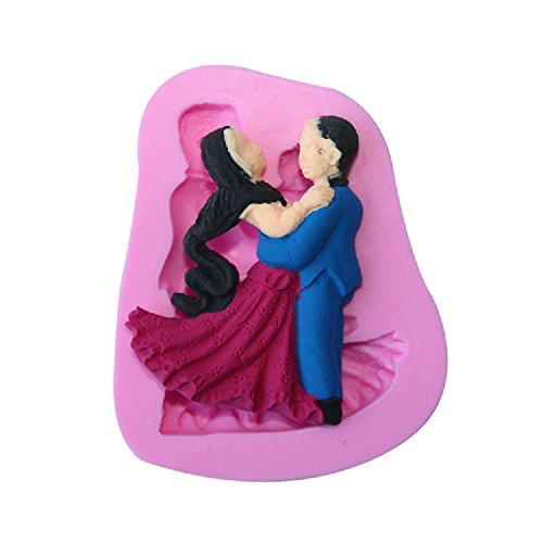 iTemer Moldes para Bizcochos Reposteria Jabones Chocolate Pastel Tartas Hornear Fondant Novio La novia Rosa Silicona 1 pieza