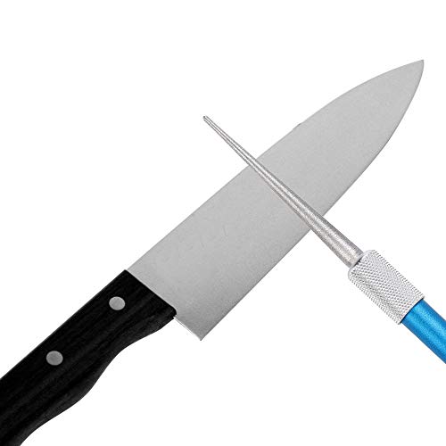iTimo afilador de cuchillos, forma de bolígrafo, acero al carbono chapado en diamante