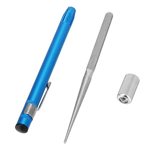 iTimo afilador de cuchillos, forma de bolígrafo, acero al carbono chapado en diamante