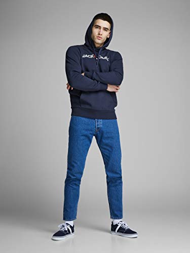 Jack & Jones Jjecorp Logo Sweat Hood Noos Capucha, Azul (Navy Blazer Detail: Reg Fit), Large para Hombre
