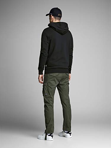 Jack & Jones Jjecorp Logo Sweat Hood Noos Capucha, Negro (Black Detail:Reg Fit), XX-Large para Hombre