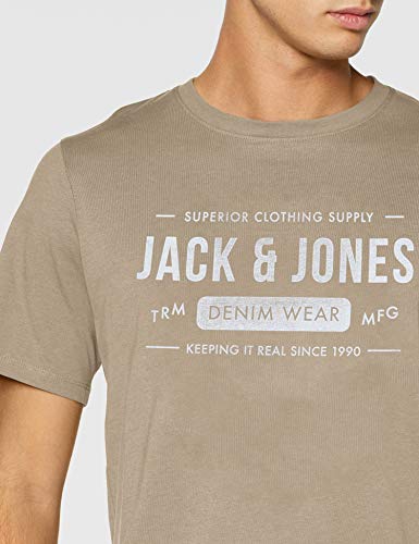 Jack & Jones Jjejeans tee SS Crew Neck Noos Camiseta, Beige (Detalle de Vajilla: Delgado), Pequeño (tamaño del Fabricante: S) para Hombre